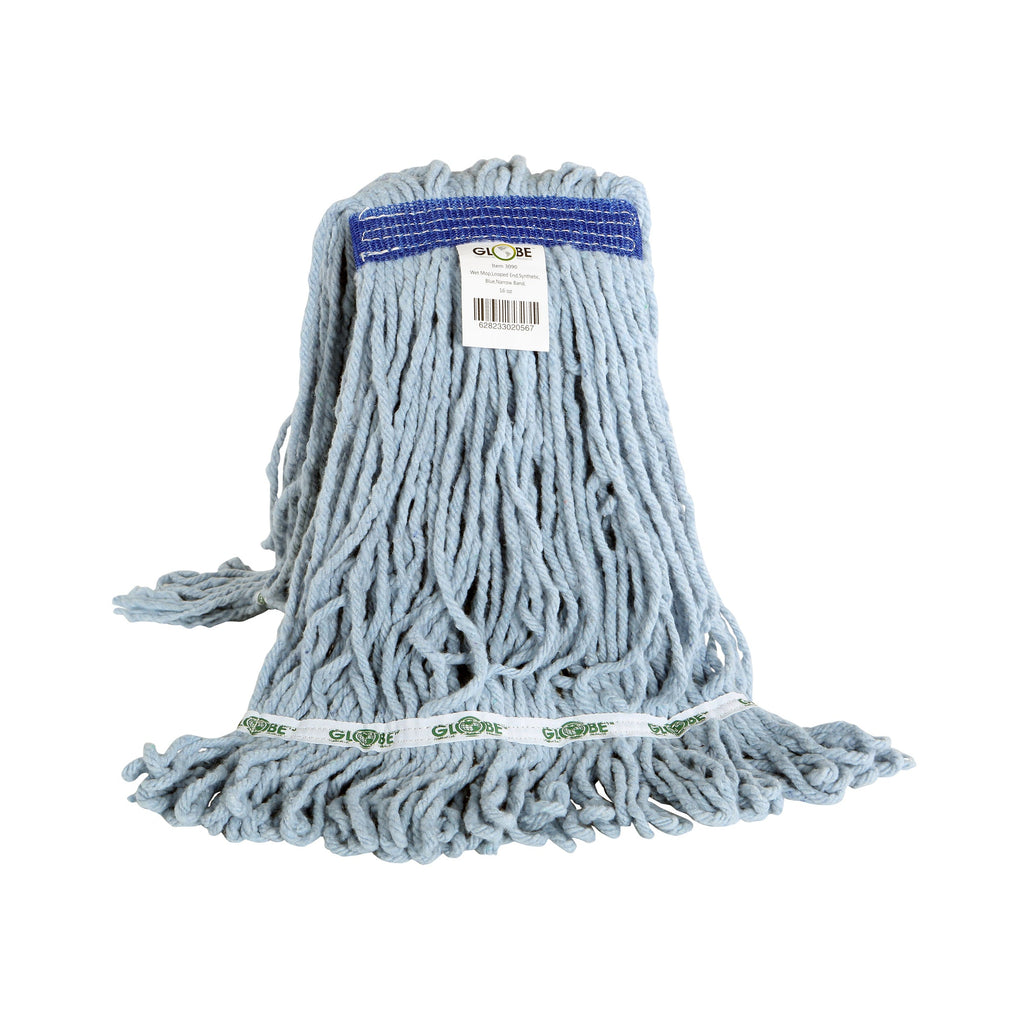 mop synthetic blue looped thread strands 16oz, Syn-Pro® Synthetic Narrow Band Wet Blue Looped End Mop, SIZE, 16 Oz, FLOOR CLEANING, WET MOPS, Best Seller, 3090
