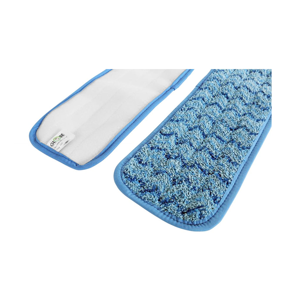 blue wet pad front and back close up view, Blue Microfiber Wet Pad, SIZE, 12 Inch, MICROFIBER, FLOOR PADS, 3312,3325,3326