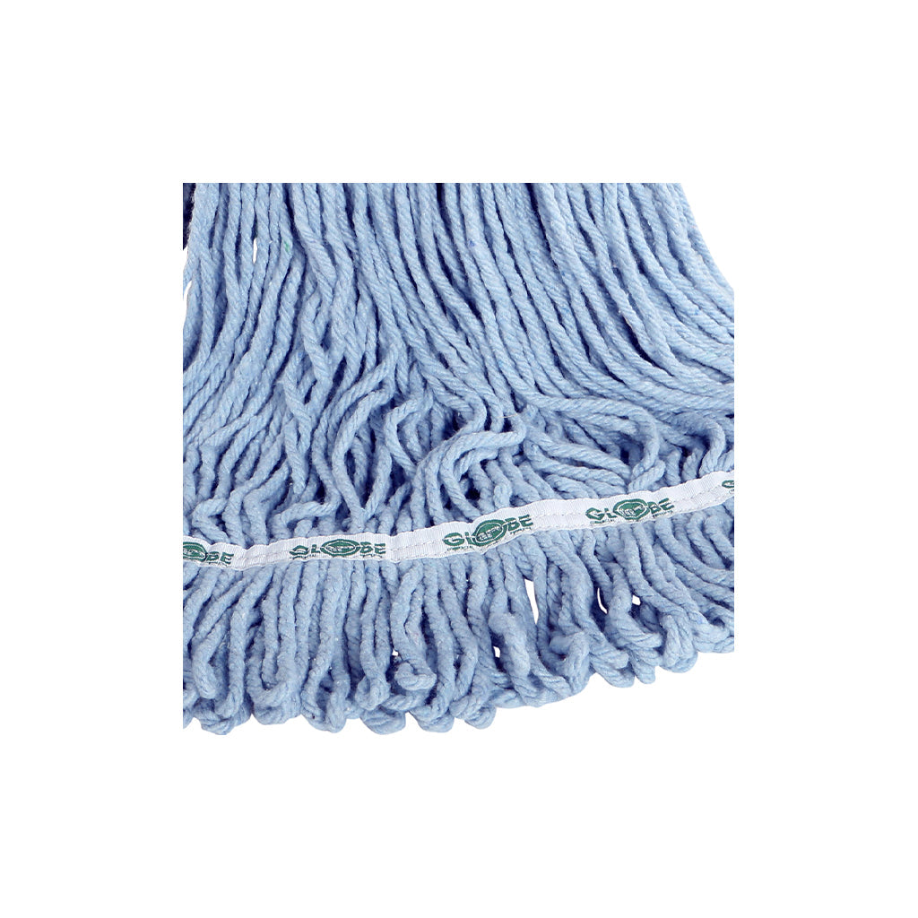 mop synthetic blue looped thread strands close ups blue, Syn-Pro® Synthetic 5 Inch Wide Band Wet Blue Looped End Mop, SIZE, 12 Oz, FLOOR CLEANING, WET MOPS, 3049B, 3048B,3050B,3051B,3052B