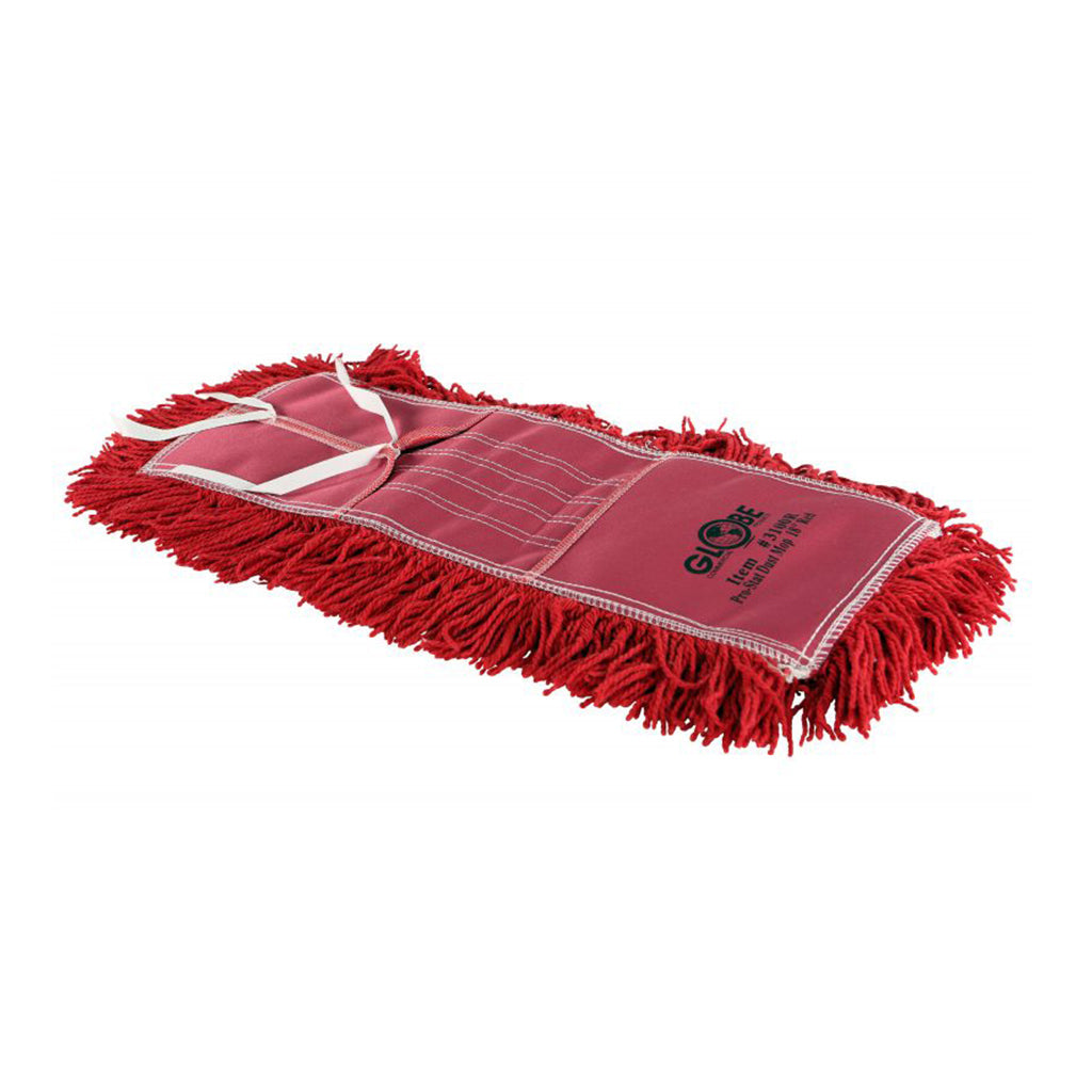 static cling dust mop close up 18inch x 5inch red tie-on, Pro-Stat® Red Tie-On Dust Mop Head, SIZE, 18 Inch X 5 Inch, FLOOR CLEANING, DUST MOPS, 3100R