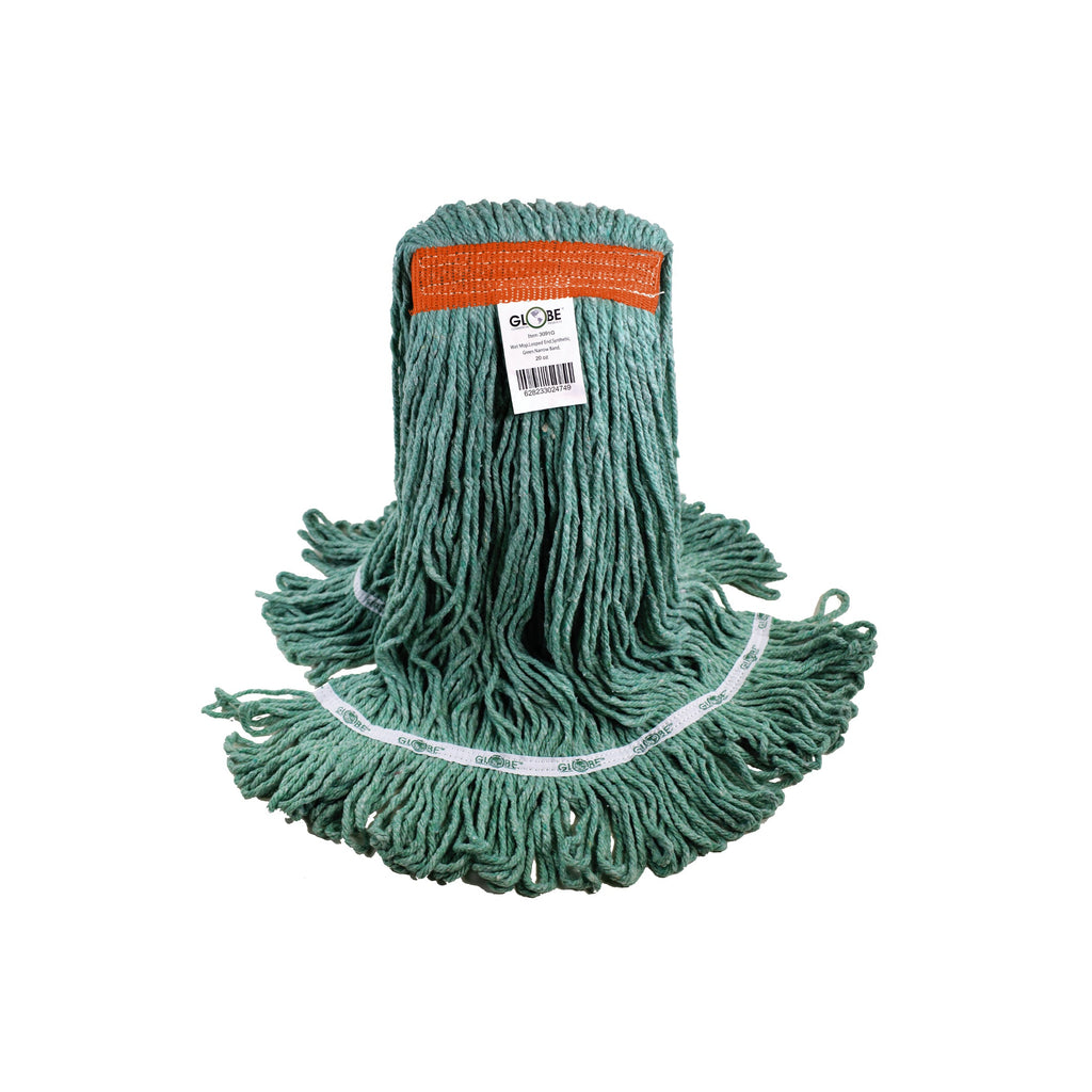 mop synthetic green looped thread strands, Syn-Pro® Synthetic Narrow Band Wet Green Looped End Mop, SIZE, 20 Oz, FLOOR CLEANING, WET MOPS, 3091G