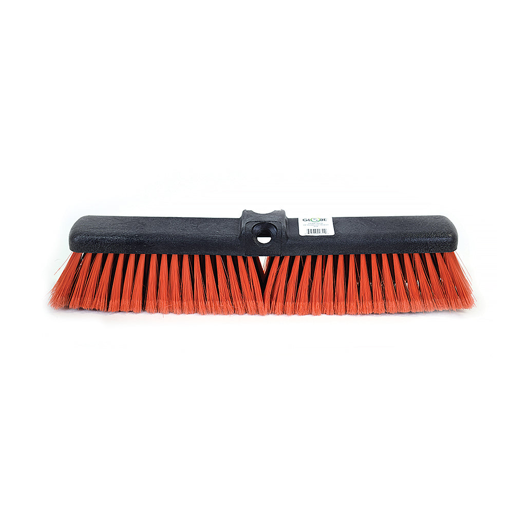 18 Inch Medium Plastic Block Pushbroom, COLOR, Red, FOOD SERVICE, RESTAURANT CLEANING, NEW, 5055R
