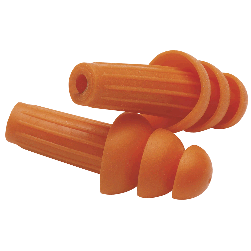 DuraDrive Orange Reusable Corded Triple-Flange Silicone Earplug with 25 dB  NRR (100-Pair)