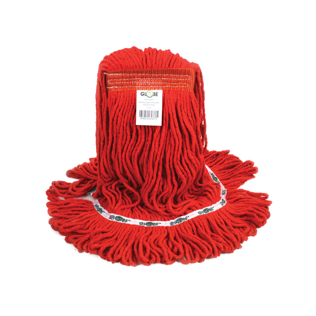20 OZ SYNTHETIC NARROW BAND LOOPED END WET MOP, COLOR, Red, FOOD SERVICE, RESTAURANT CLEANING, 5091R