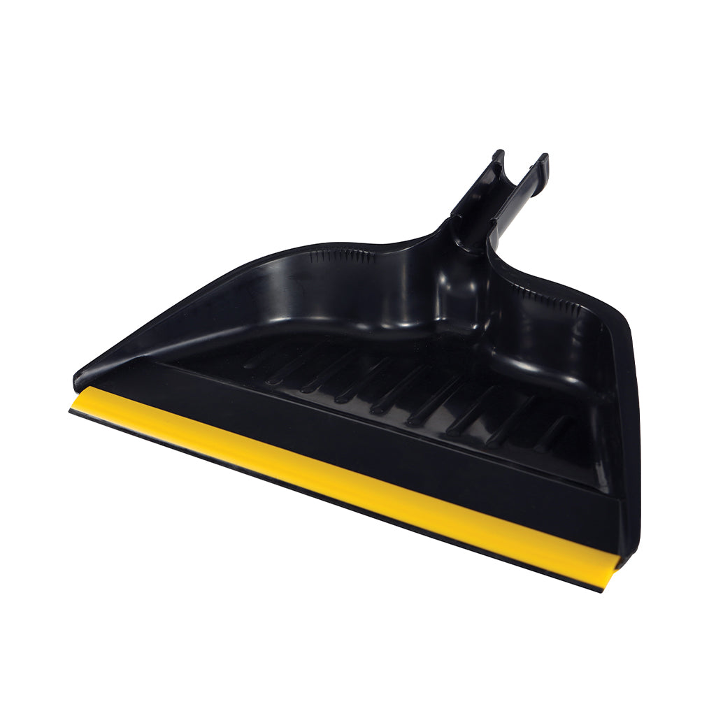 black duspan with yellow lip, 15 Inch Clip-On Dustpan, FLOOR CLEANING, DUST PANS, 4312