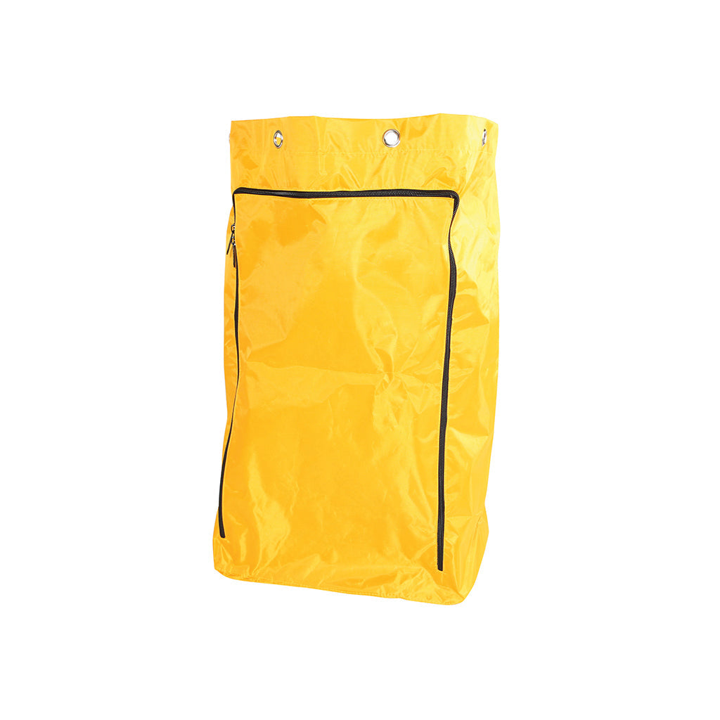 yellow Vinyl Bag With black Zipper and 8 grommets, Vinyl Replacement Bag With Zipper, SIZE, 6 Grommet For Standard Cart, GENERAL CLEANING, CARTS, 3002