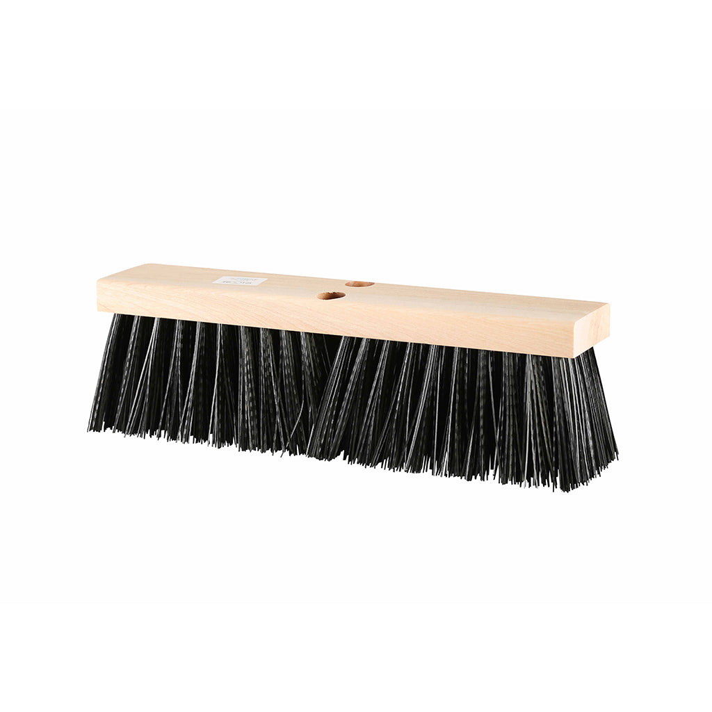 natural wood block broom brush with black brissels, Barn-Street Rough Broom Head, SIZE, 16 Inch, FLOOR CLEANING, PUSH BROOMS, 4459