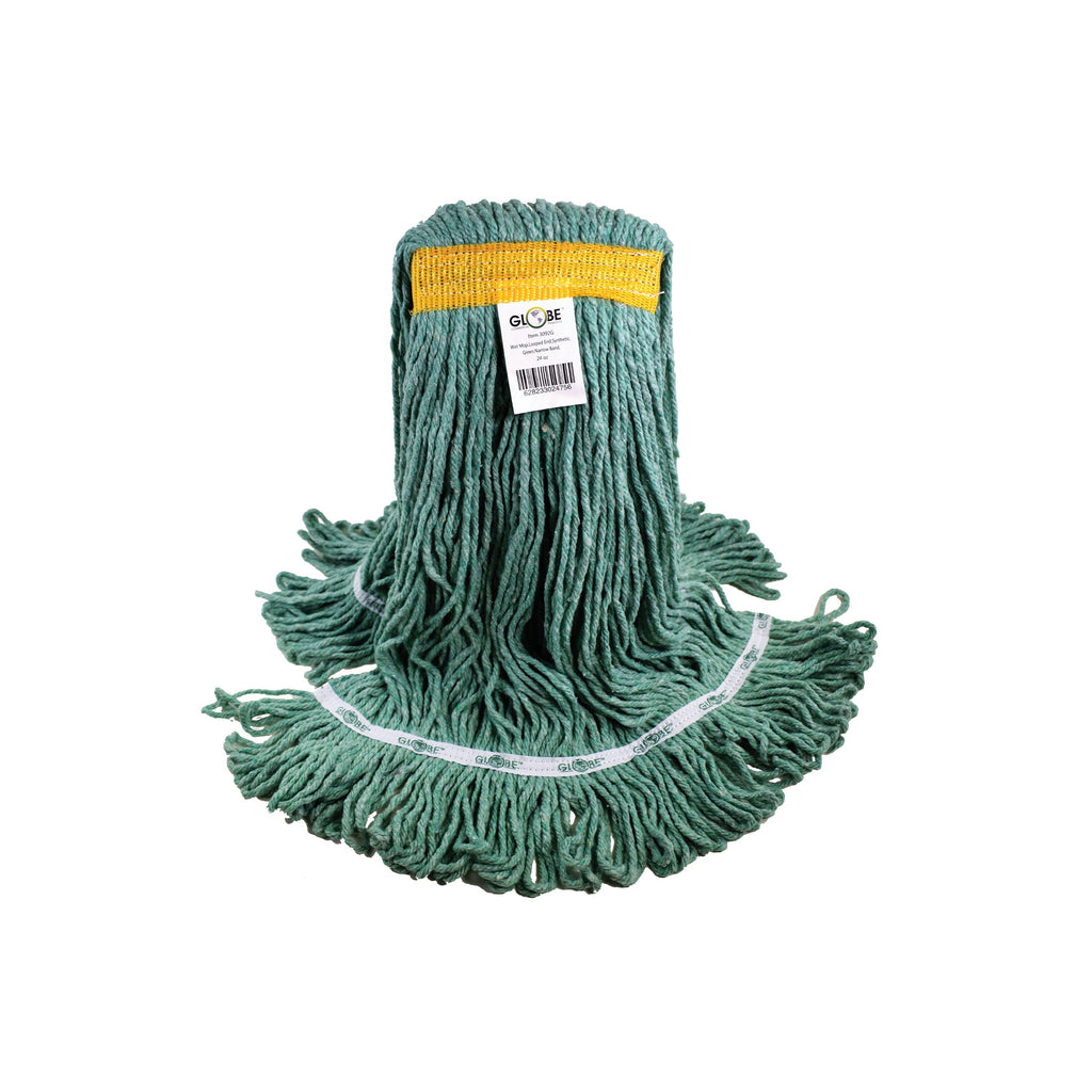mop synthetic green looped thread strands, Syn-Pro® Synthetic Narrow Band Wet Green Looped End Mop, SIZE, 24 Oz, FLOOR CLEANING, WET MOPS, 3092G
