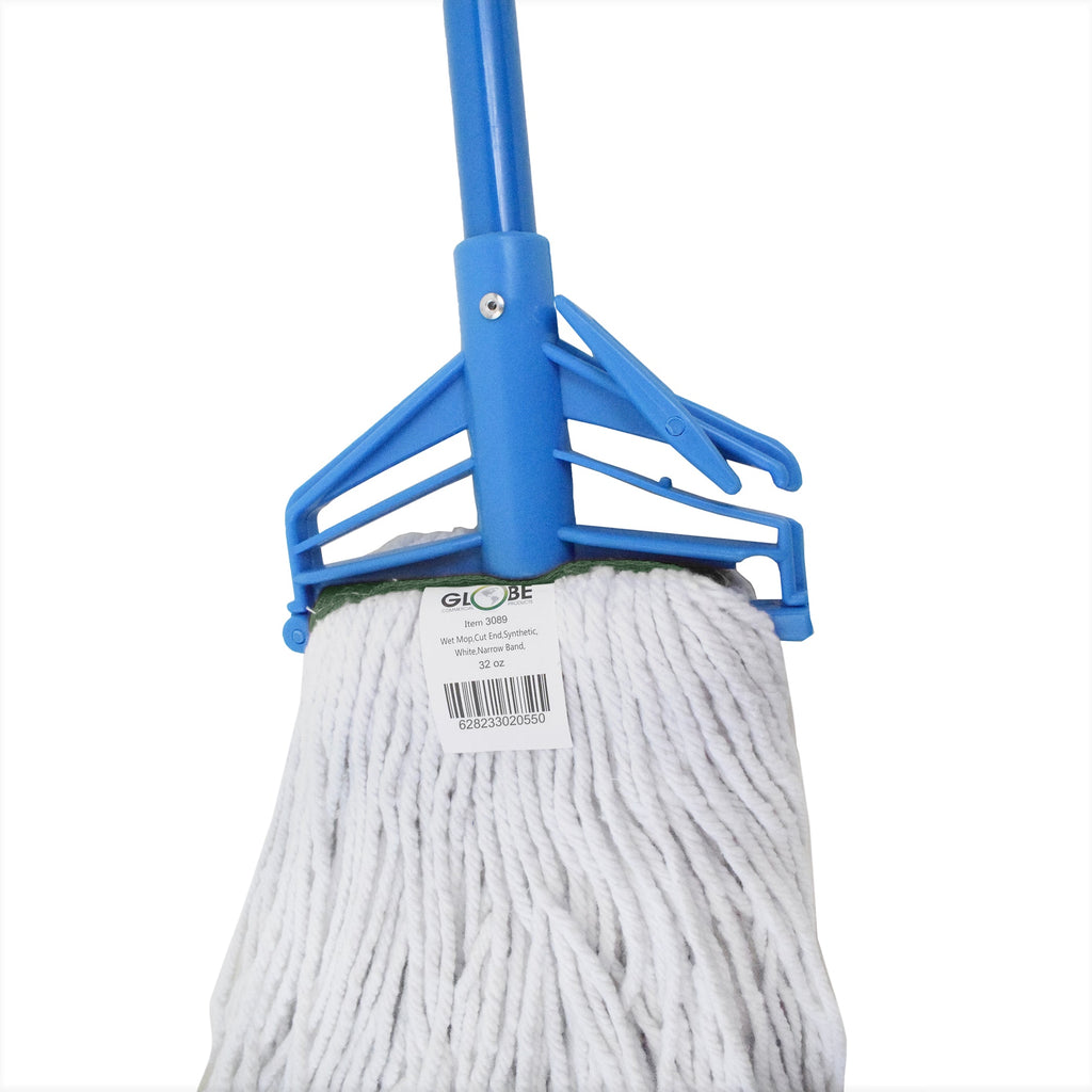 Syn-Pro® Synthetic Narrow Band Wet White Cut End Mop, SIZE, 32 Oz, FLOOR CLEANING, WET MOPS, 3089
